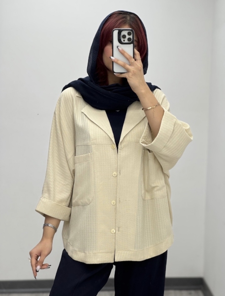 شومیز زیگزاگی کیمونو 2جیب