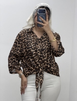 شومیز پلنگی گره ای