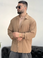 پیراهن بالنی Linen نسکافه ای روشن