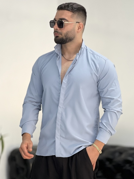 پیراهن دوشین SLIMFIT طوسی روشن