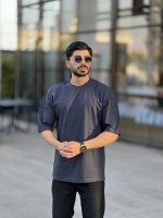 تیشرت ساده آستین سه رب Civan ذغالی