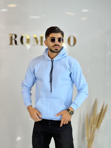 هودی ساده سه نخ داخل کرکی Sepehr آبی آسمانی