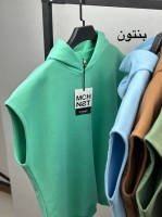 هودی وست کلاهدار ، پارچه دورس سه نخ پنبه داخل، زده دار