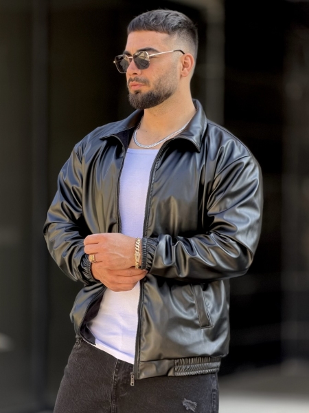 کاپشن چرم RIKO مشکی P