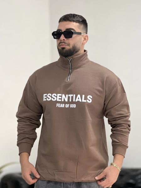 نیم زیپ 3نخ Essentials قهوه ای H