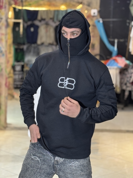 هودی نیم زیپ ضخیم هودی نینجا