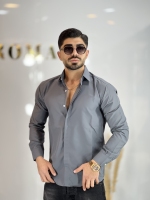 پیراهن دوشین آستین بلند طوسی تیره