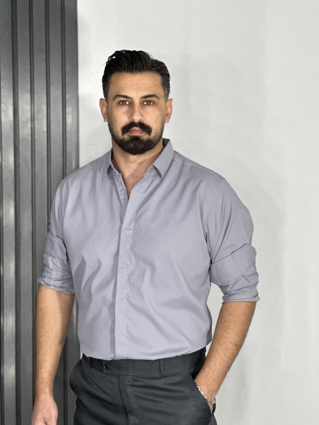 پیراهن دوشین مردانه رنگ طوسی