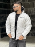 کاپشن Balenciaga کلاهدار طوسی روشن