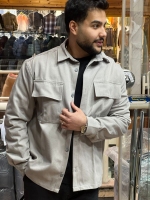 پیراهن کتان دو جیب دردار طوسی