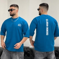 تیشرت 2نخ Jordan آبی نفتی H