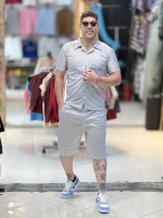 ست شلوارک و پیراهن پارچه مراکشی اعلا((توسی روشن