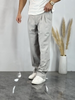 شلوار نیم بگ پارچه ای کلاسیک Hs طوسی