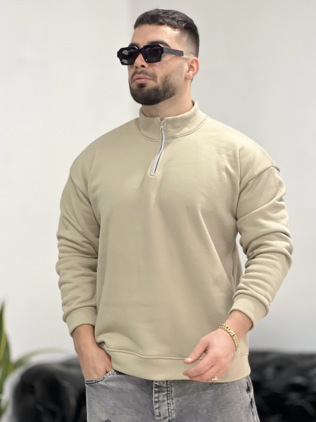 نیم زیپ 3نخ Basic کِرِم خاکی S