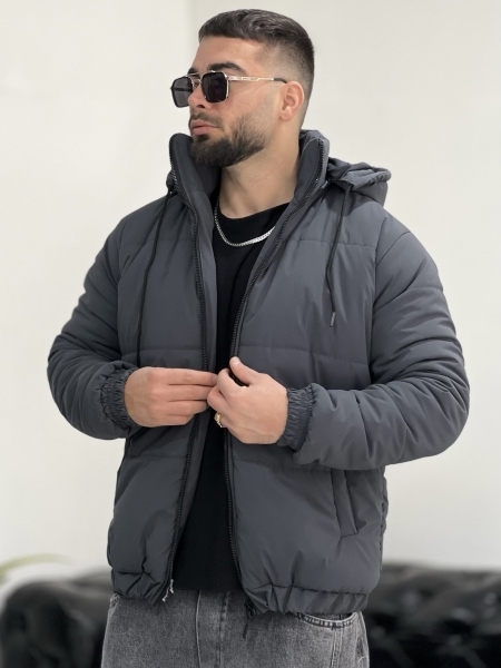 کاپشن باکسی SWD خاکستری