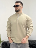 نیم زیپ 3نخ Basic کِرِم خاکی S