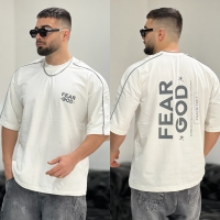 تیشرت 2نخ Fear سفید بی ام اس