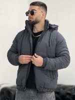 کاپشن باکسی SWD خاکستری