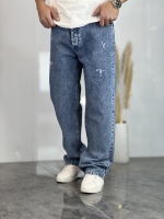 شلوار نیم بگ جین Zara آبی دریایی کد 585