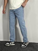 شلوار جین مام فیت (گرم بالا) مردانه آبی