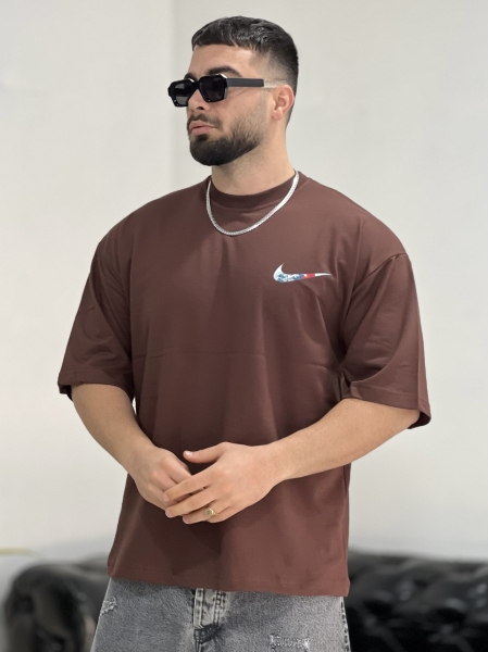 تیشرت 2نخ Nike قهوه ای