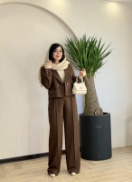 ست کت کراپ و شلوار مانلی