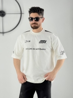 تیشرت مچینست طرح موتور سفید