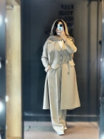 س سه تیکه مانتو بلند ، جلیقه ، شلوار