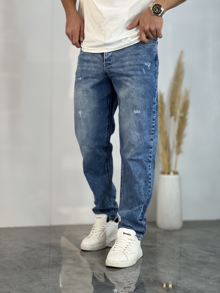 شلوار مام بوی فرند Zara آبی سیر کد 524