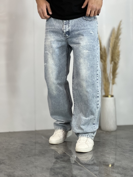 شلوار نیم بگ جین Zara یخی کد 634