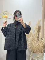 مانتو ژاکارد شیشه ای