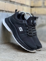 کتونی اسپرت اسکیچرز زیره تزریق مشکی زیره سفید