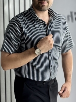 پیراهن نخ پارچه سورنا سرمه ای