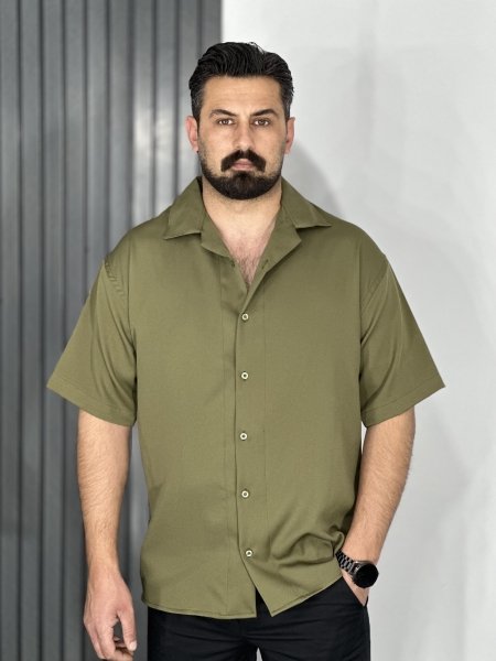 پیراهن پارچه مازراتی (دبل) مردانه سبز