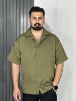 پیراهن پارچه مازراتی (دبل) مردانه سبز
