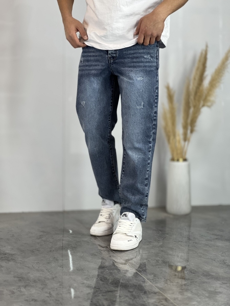 شلوار مام فیت جین Zara آبی دریایی کد 719