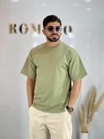 تیشرت ساده دونخ پنبه Zara سبز صدری