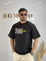تیشرت دونخ پنبه گلدوزی 365 مشکی