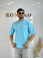 تیشرت ماکان پنبه Balenciaga آبی آسمونی