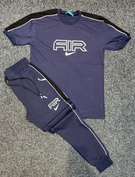 ست تیشرت واسلش NIKE AIR طوسی مشکی