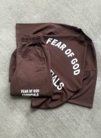 ست تیشرت واسلش FEAR OF GOD قهوه ای