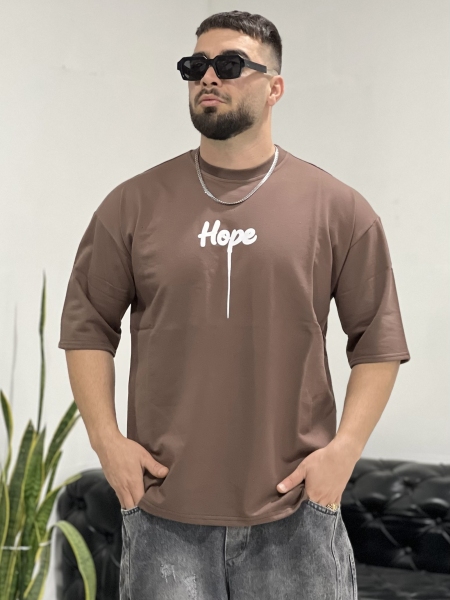 تیشرت 2نخ Hope قهوه ای
