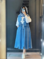 ست سه تیکه جین با دامن