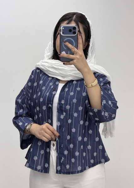 شومیز گل گچی شیشه ای