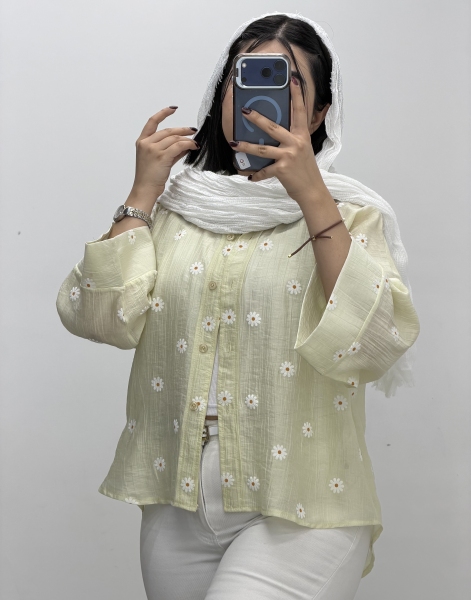 شومیزی گل گچی پاستیلی