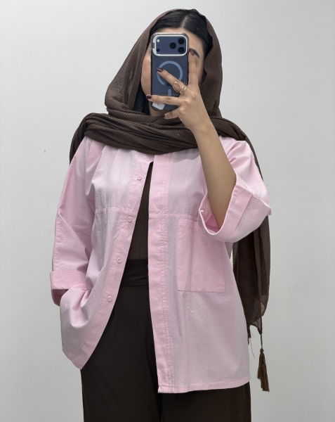 شومیز دکمه مخفی ایناز