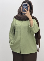 مانتو باکسی دکمه مخفی ایوا