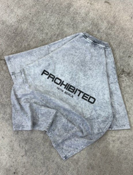تیشرت سنگشور PROHIBITED طوسی روشن