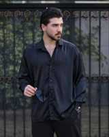 پیراهن مردانه آستین بلند FASHION مشکی