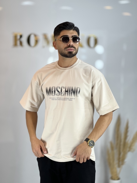 تیشرت دونخ پنبه Moschino کرمی